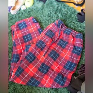 Mens Red Plaid Pajama Pants Size XL GUC